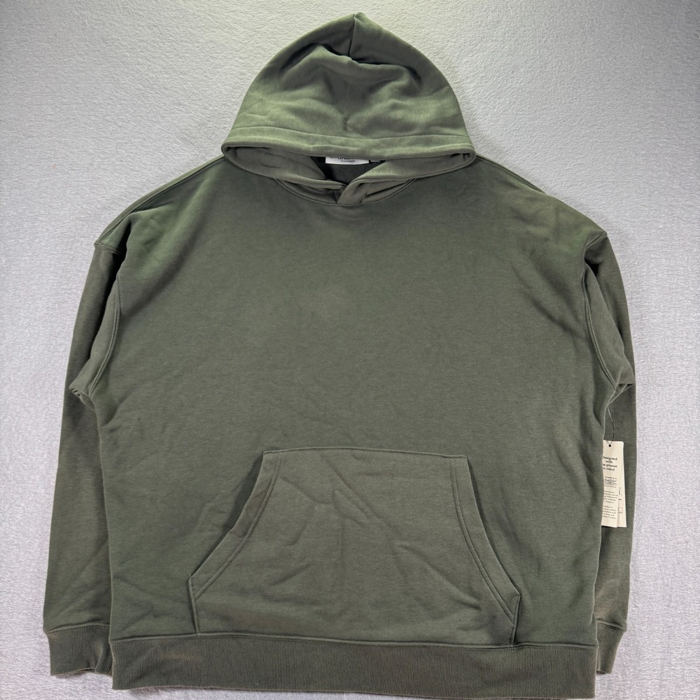 No Boundaries Oversized Hoodie Mens XL Green Midnight Fleece Pullover Sweatshirt